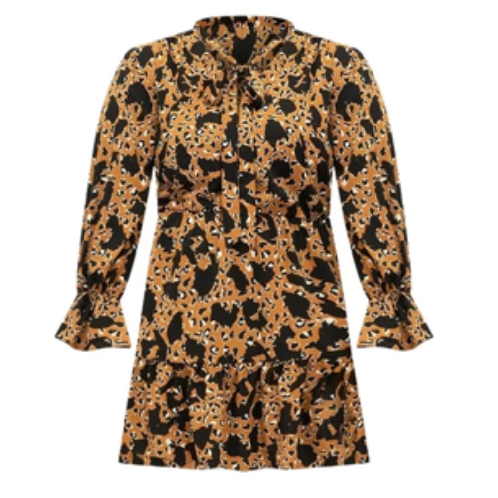 Eloquii Elements Plus Size Cheetah Print Tie-Neck… - image 4